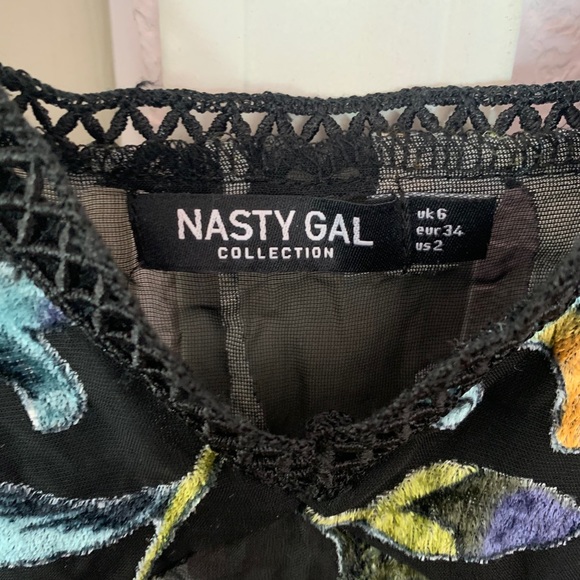 SOLD Nasty Gal Velvet Floral Dress - Picture 4 of 5